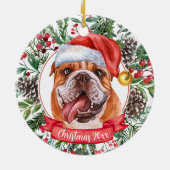 Bulldog - Ornament voor kerstkeramische producten (Achterkant)
