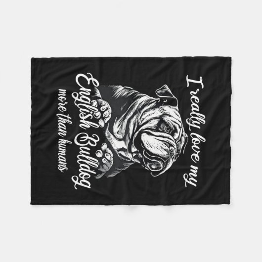 Bulldog outfit liefde mijn engels bulldog fleece deken (Voorkant (Horizontaal))