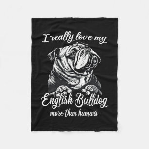 Bulldog outfit liefde mijn engels bulldog fleece deken