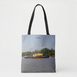 Bulldog over de hele canvas tas