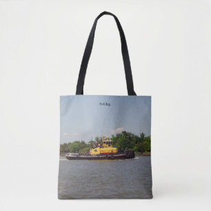 Bulldog over de hele canvas tas