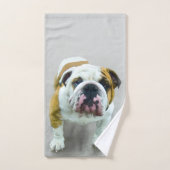 Bulldog Painting - Cute Original Dog Art Bad Handdoek (Handdoek)