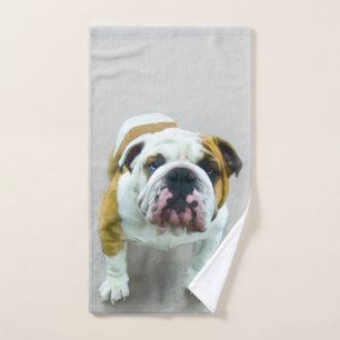 Bulldog Painting - Cute Original Dog Art Bad Handdoek