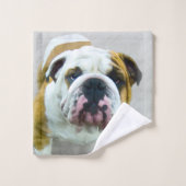 Bulldog Painting - Cute Original Dog Art Bad Handdoek (Wasdoekje)