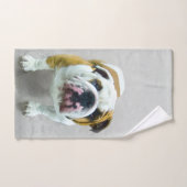 Bulldog Painting - Cute Original Dog Art Bad Handdoek (Handdoek)