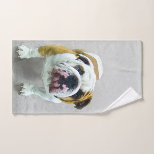 Bulldog Painting - Cute Original Dog Art Bad Handdoek (Handdoek)