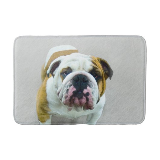Bulldog Painting - Cute Original Dog Art Badmat (Voorkant)
