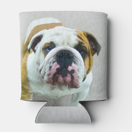Bulldog Painting - Cute Original Dog Art Blikjeskoeler (Achterkant)