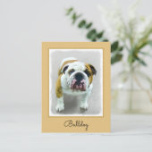 Bulldog Painting - Cute Original Dog Art Briefkaart (Staand voorkant)