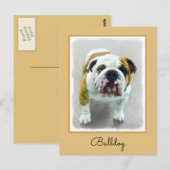 Bulldog Painting - Cute Original Dog Art Briefkaart (Voorkant / Achterkant)