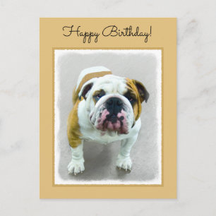 Bulldog Painting - Cute Original Dog Art Briefkaart