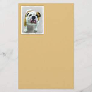Bulldog Painting - Cute Original Dog Art Briefpapier