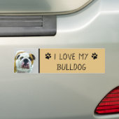 Bulldog Painting - Cute Original Dog Art Bumpersticker (Op auto)