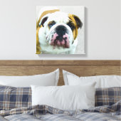 Bulldog Painting - Cute Original Dog Art Canvas Afdruk (Insitu (Slaapkamer))