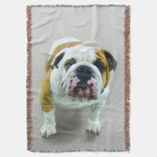 Bulldog Painting - Cute Original Dog Art Deken