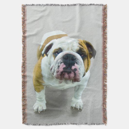 Bulldog Painting - Cute Original Dog Art Deken (Voorkant Verticaal)
