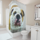 Bulldog Painting - Cute Original Dog Art Douchegordijn (In situ)
