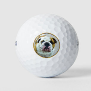 Bulldog Painting - Cute Original Dog Art Golfballen