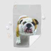 Bulldog Painting - Cute Original Dog Art Golfhanddoek (Insitu)