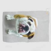 Bulldog Painting - Cute Original Dog Art Golfhanddoek (Horizontaal)