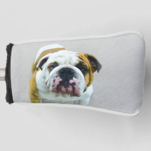 Bulldog Painting - Cute Original Dog Art Golfheadcover