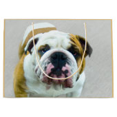 Bulldog Painting - Cute Original Dog Art Groot Cadeauzakje (Voorkant)