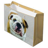 Bulldog Painting - Cute Original Dog Art Groot Cadeauzakje (Voorkant Gekanteld)