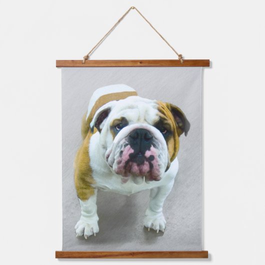 Bulldog Painting - Cute Original Dog Art Hangend Wandkleed (Voorkant)