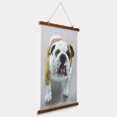 Bulldog Painting - Cute Original Dog Art Hangend Wandkleed (Gebogen)