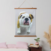 Bulldog Painting - Cute Original Dog Art Hangend Wandkleed (Slaapkamer)