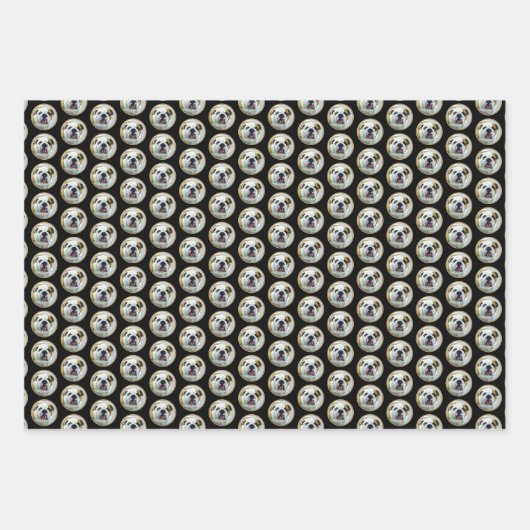 Bulldog Painting - Cute Original Dog Art Inpakpapier Vel (Voorkant 3)