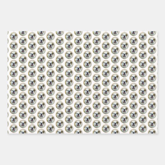 Bulldog Painting - Cute Original Dog Art Inpakpapier Vel (Voorkant 2)