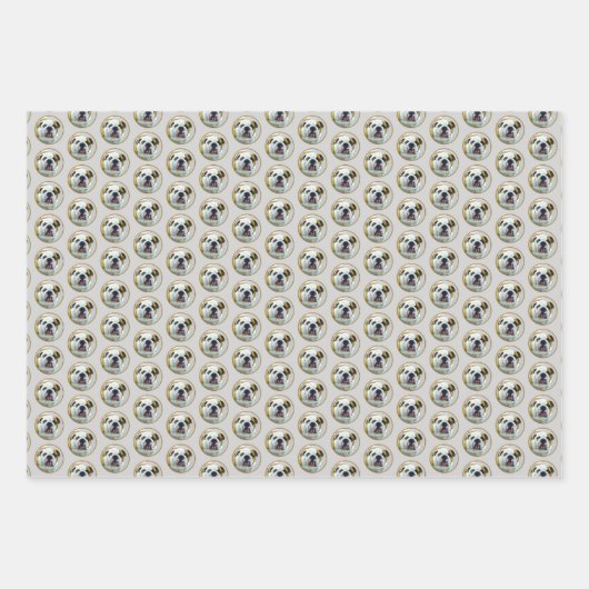 Bulldog Painting - Cute Original Dog Art Inpakpapier Vel (Voorkant)