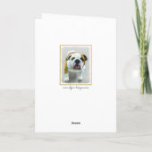 Bulldog Painting - Cute Original Dog Art Kaart (Achterkant)