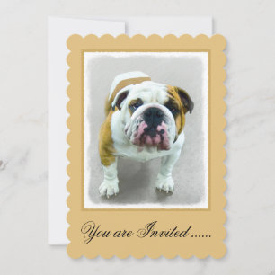 Bulldog Painting - Cute Original Dog Art Kaart