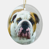 Bulldog Painting - Cute Original Dog Art Keramisch Ornament (Links)