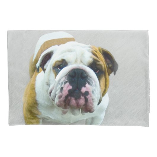 Bulldog Painting - Cute Original Dog Art Kussensloop (Voorkant)