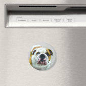 Bulldog Painting - Cute Original Dog Art Magneet (Insitu (Vaatwasser))