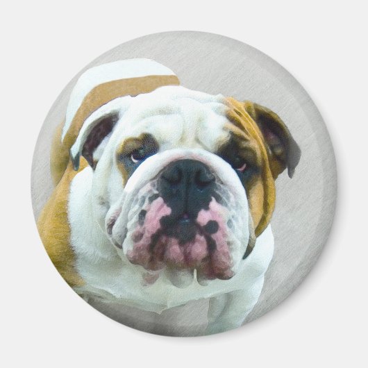 Bulldog Painting - Cute Original Dog Art Magneet (Voorkant)