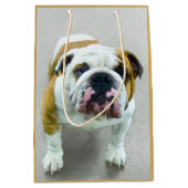 Bulldog Painting - Cute Original Dog Art Medium Cadeauzakje (Voorkant)