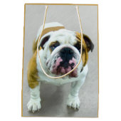 Bulldog Painting - Cute Original Dog Art Medium Cadeauzakje (Achterkant)