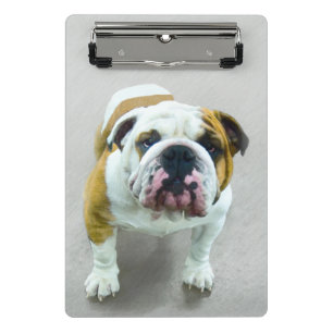 Bulldog Painting - Cute Original Dog Art Mini Klembord