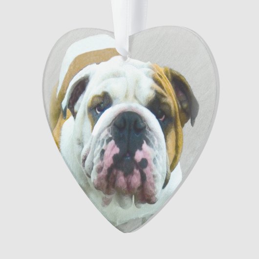 Bulldog Painting - Cute Original Dog Art Ornament (voorkant)