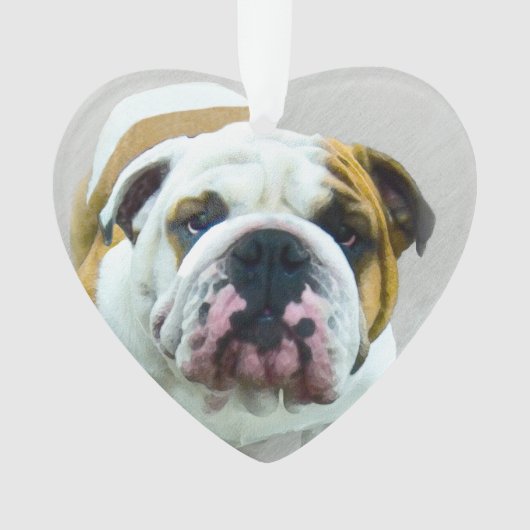 Bulldog Painting - Cute Original Dog Art Ornament (voorkant)