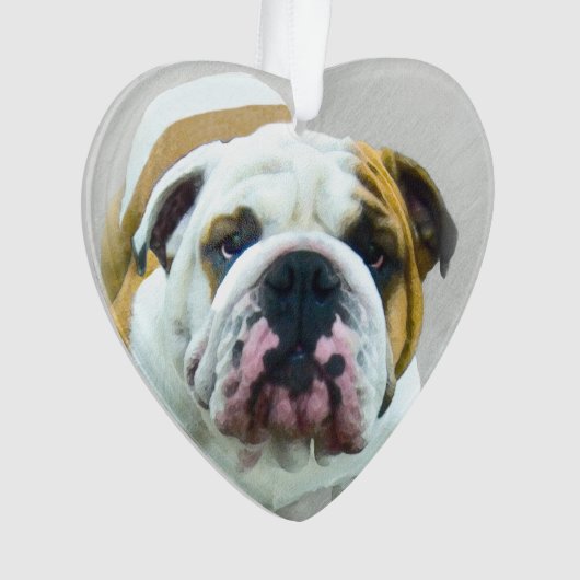 Bulldog Painting - Cute Original Dog Art Ornament (voorkant)