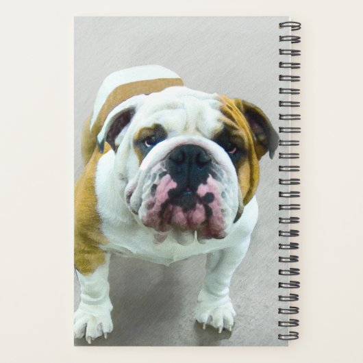 Bulldog Painting - Cute Original Dog Art Planner (Achterkant)