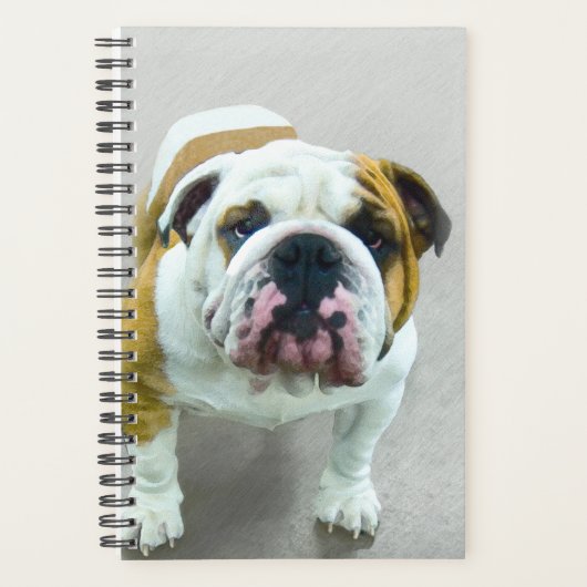Bulldog Painting - Cute Original Dog Art Planner (Voorkant)