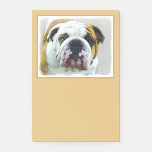Bulldog Painting - Cute Original Dog Art Post-it® Notes (Voorkant)