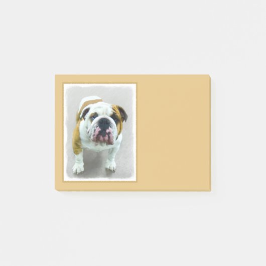 Bulldog Painting - Cute Original Dog Art Post-it® Notes (Voorkant)