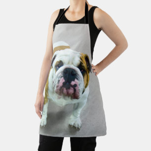 Bulldog Painting - Cute Original Dog Art Schort